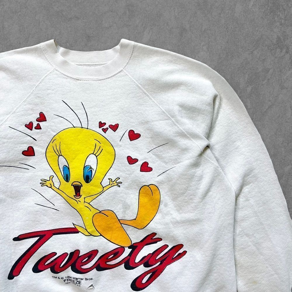 Vtg 1994 Looney Tunes Tweety Bird All Over Print Sweatshirt, Tultex AOP, Freeze - Picture 5 of 9